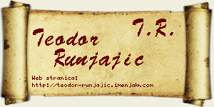 Teodor Runjajić vizit kartica